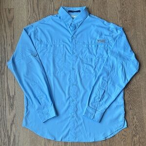 Columbia PFG Tamiami Shirt Medium - Baby Blue, Sun-Ready & Lightweight
